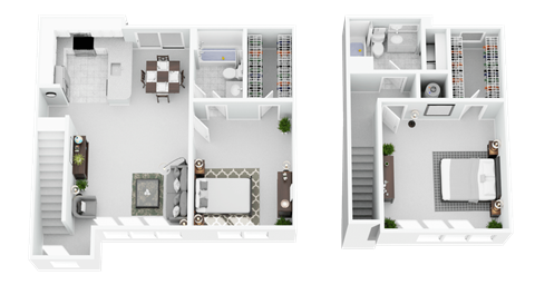 2 Bed Townhouse (1UP/1DOWN) + $150 Garage (Fireplace Optional)